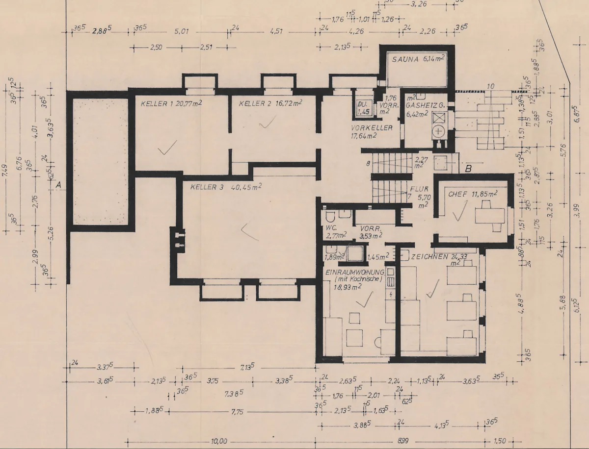 Grundriss Souterrain und Keller
